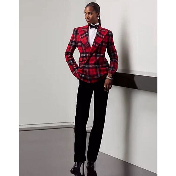 Ralph Lauren Collection Women’s Black Velvet Pants 2 Slim High Rise Purple Label - Picture 3 of 11